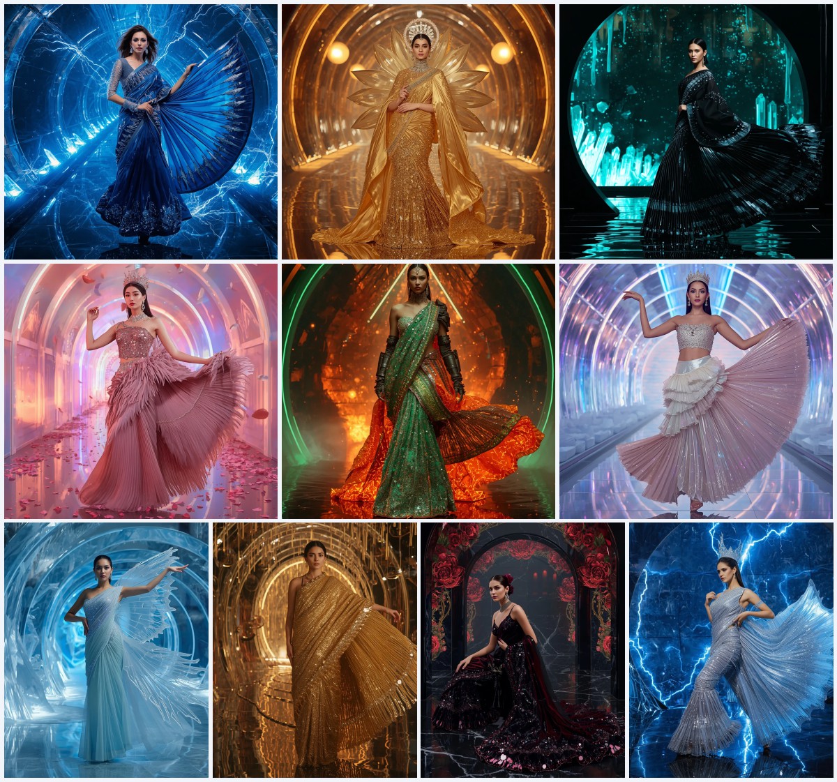 Ethereal Pastel Ombre Saree AI Image Prompts for Dreamy Aesthetics | prompt for Gemini AI girl in traditional dress