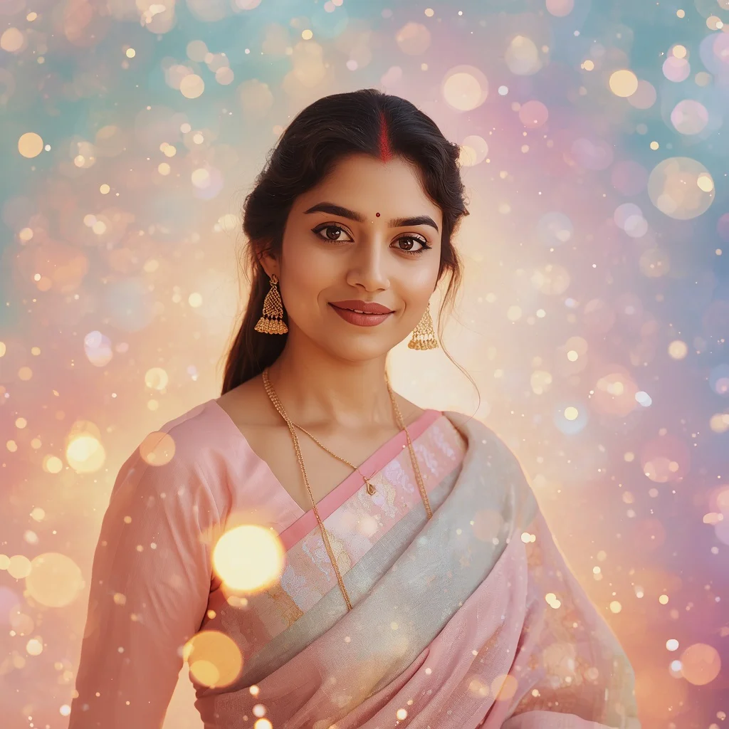 Festive Pastel Saree Dream Firefly Galaxy Swarm Collage Cinematic Aesthetic | new instagram trend prompt for girl - New 10 Playful Young Girl Saree AI Prompts for Outdoor Sports Day AI Prompt