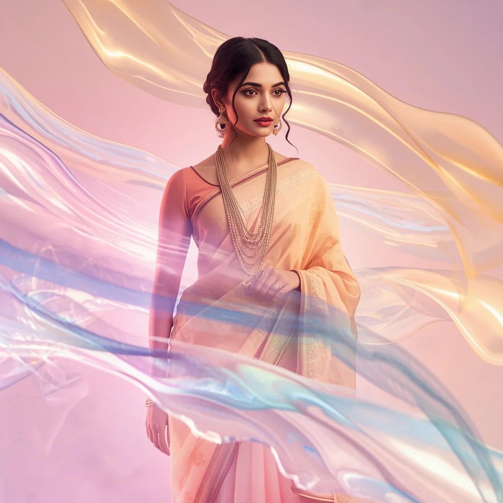 Festive Pastel Saree Liquid Aurora River Flow Collage Luxury Cinematic | aesthetic saree prompt for ChatGPT - New 10 Playful Young Girl Saree AI Prompts for Outdoor Sports Day AI Prompt