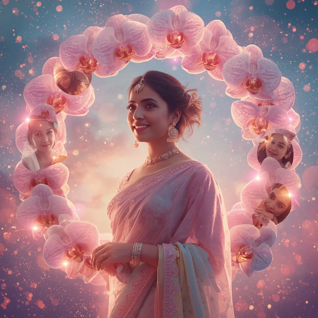 Festive Pastel Saree Neon Galaxy Orchid Halo Collage Modern Cinematic | prompt for gemini ai girl in saree 2026 in english - Top 10 Modern Teen Saree AI Prompts for University Art Studios AI Prompt
