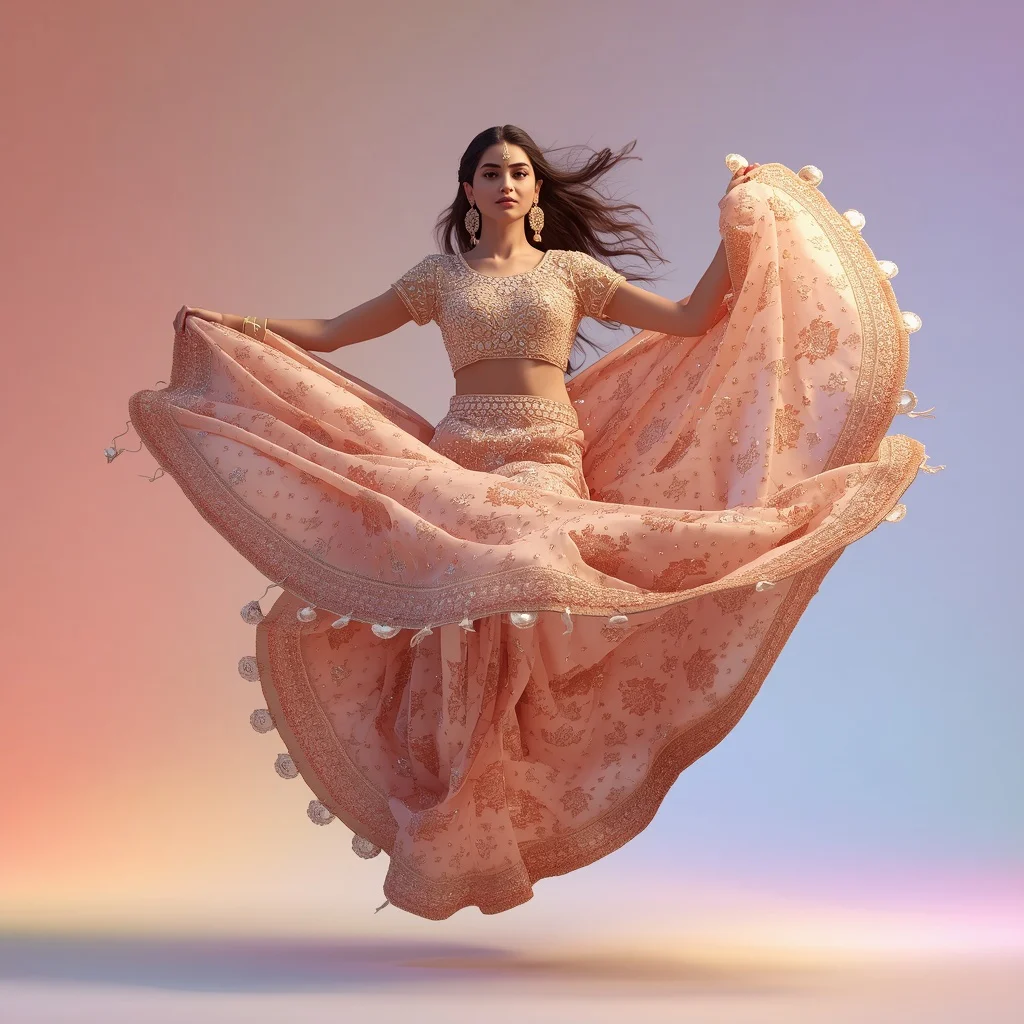 Full Body Heavily Embellished Zardosi Saree Dynamic Pallu Toss | chat gpt prompt for image editing - Classic Cotton Silk Saree AI Image Prompts for Elegant Comfort AI Prompt