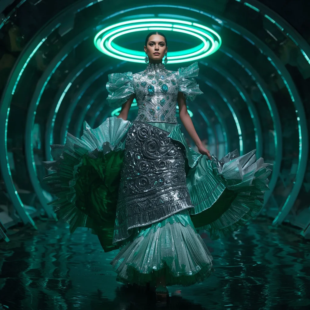 Liquid Crystal Tornado Saree with Floating Prism Cyclone Rings | new ai prompt girl instagram - Best 10 Serene Child Saree AI Prompts for Mountain View Photography AI Prompt