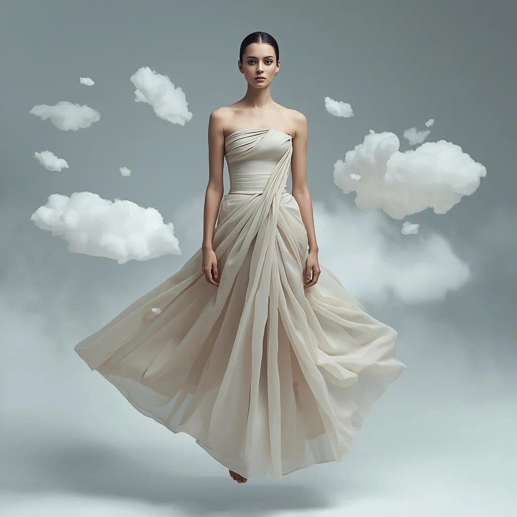 Soft Gravity Cloud Matter Saree with Floating Atmospheric Fabric Evolution System Fashion Editorial Concept Look | saree dp ai prompt - Traditional Banarasi Tissue Saree AI Image Prompts for Subtle Shine AI Prompt